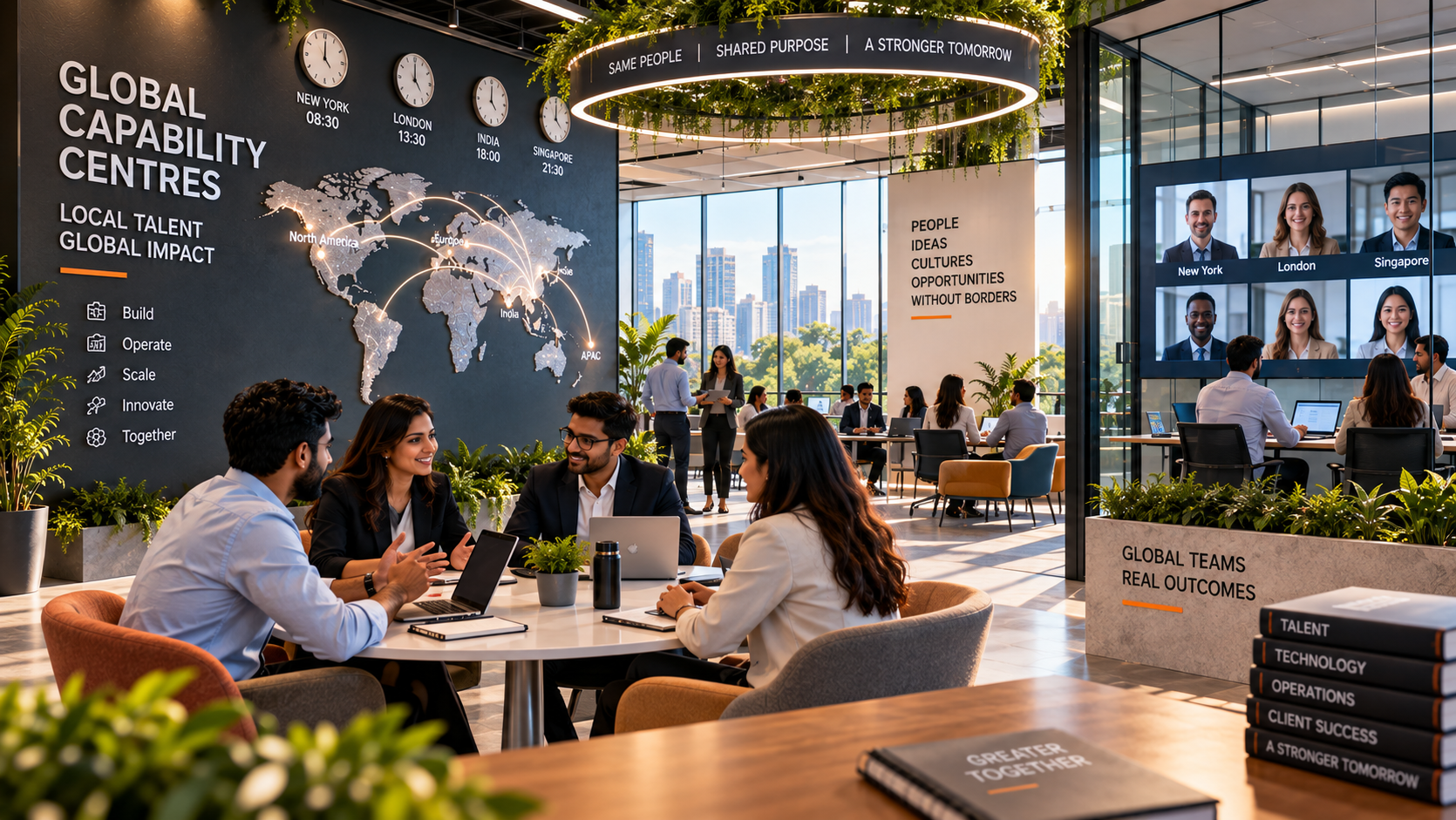 Modern corporate campus representing global capability centre enablement