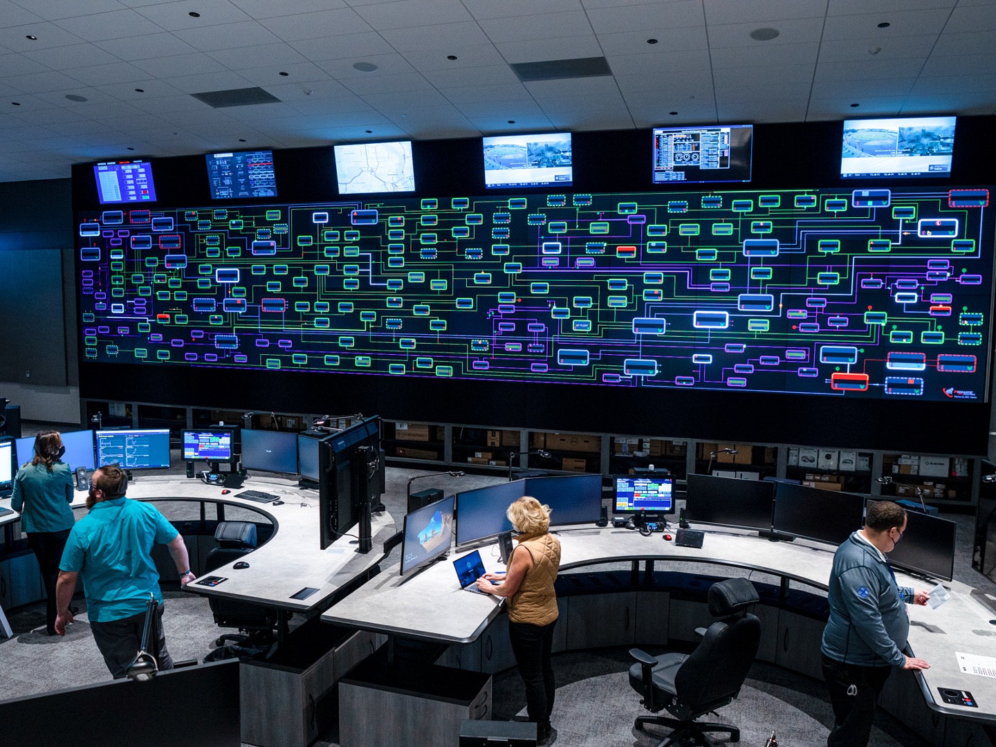 Enterprise mission operations room representing disciplined execution and governance